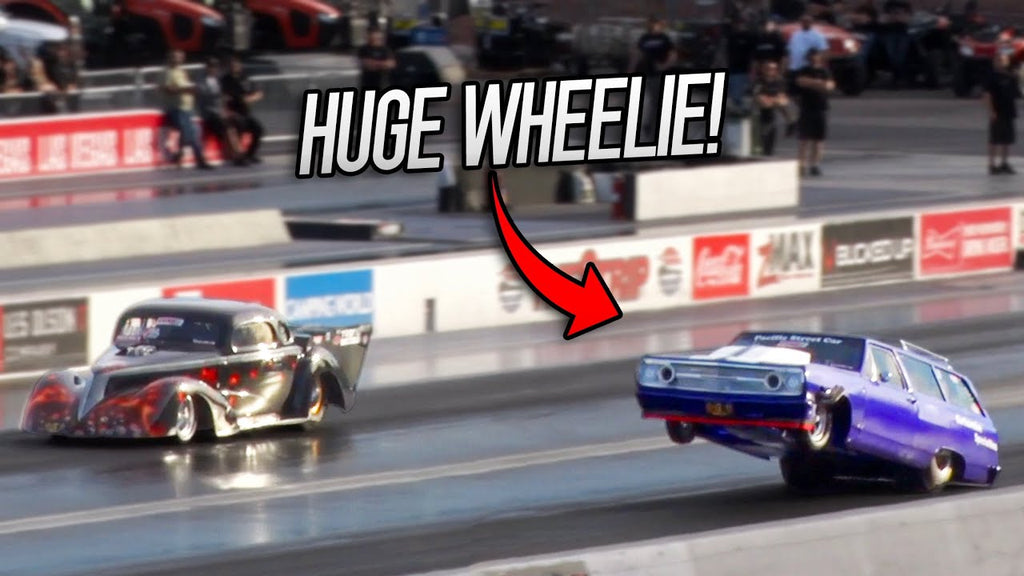 Chevy Wagon rips HUGE Wheelies & WINS..This thing is SICK!