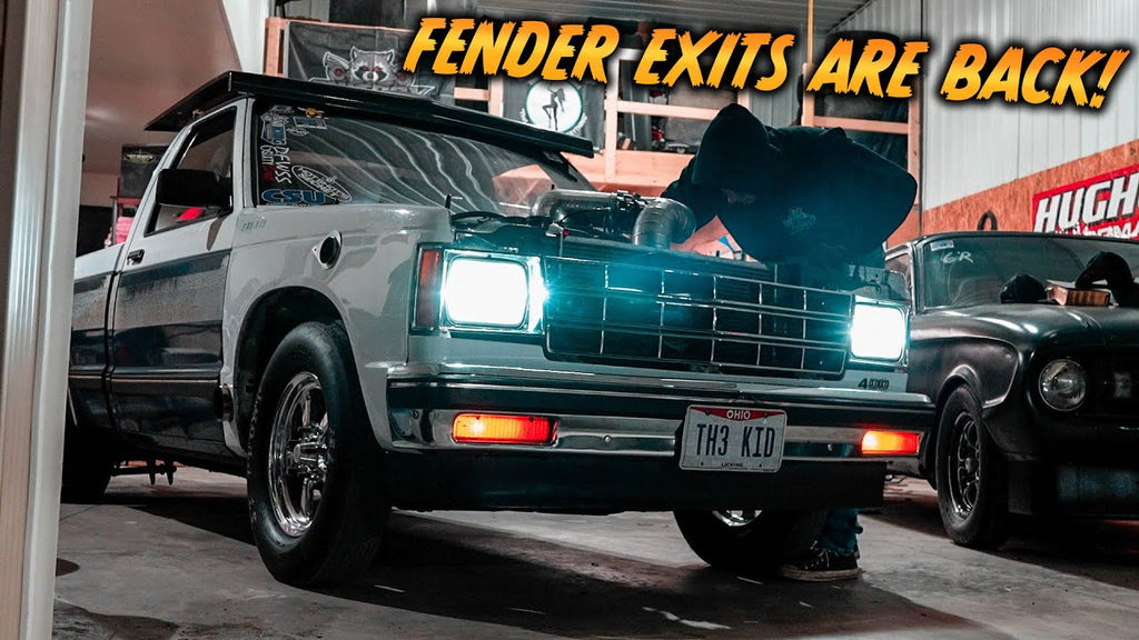 Billy's S10 Sounds ROWDY! 4" Stainless Fender Exit Fabrication